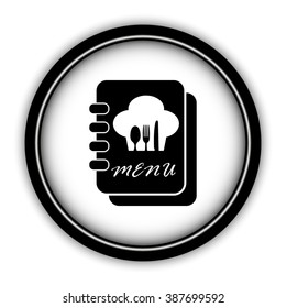 Menu book - vector icon; round  button with shadow