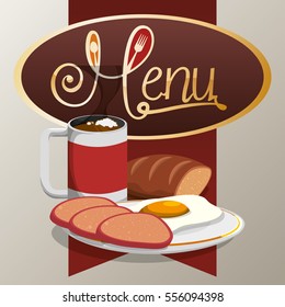 menu breakfast delicious food creative banner vector illustration eps 10