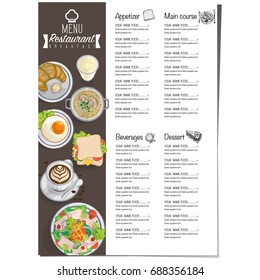 menu breakfast food restaurant template design hand drawing graphic 