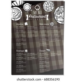 menu breakfast food restaurant template design hand drawing graphic 