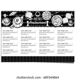 menu breakfast food restaurant template design hand drawing graphic 