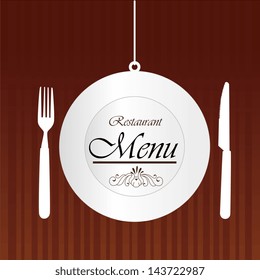 menu brochure over brown background vector illustration