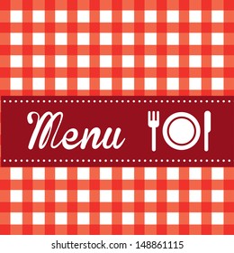menu brochure over grid  background vector illustration 