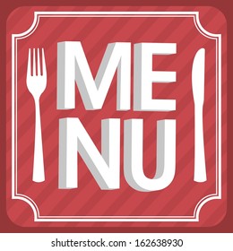 menu brochure over red background vector illustration  
