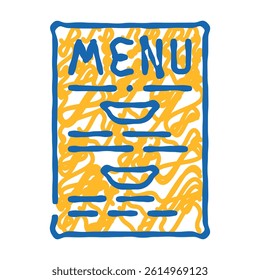 menu buffet doodle icon sketch vector. menu buffet sign. isolated symbol illustration