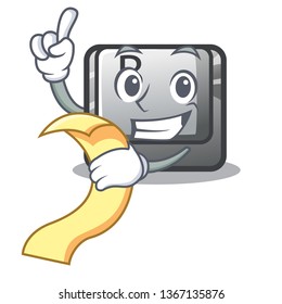 With menu button B on a mascot keyboard