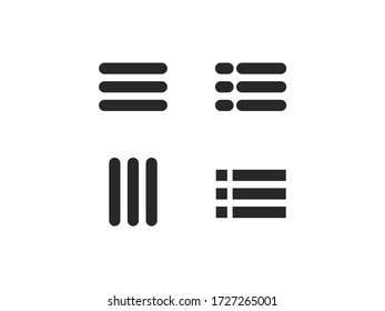 Menu button icon. Hamburger button icon.  Hamburger menu set vector design. 