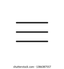Menu button Social Media Icon Isolated On White Background. Horizontal Lines Symbol Modern Simple Vector For Web Site Or Mobile App