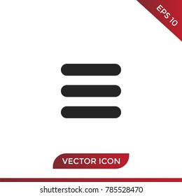 Menu button of three horizontal lines icon