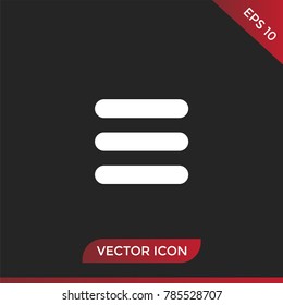 Menu button of three horizontal lines icon
