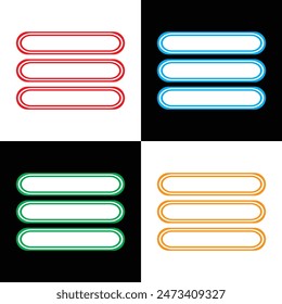 Menu buttons icons. Flat, color, menu button icons, menu button set. Vector icons. isolated on white and black background. EPS 10