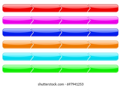 Menu buttons set. Colored collection. Vector 3d illustration isolated on white background