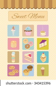 Menu cafe for bakery dessert and coffee shop.