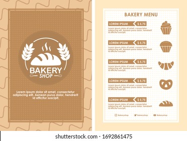 Menu cafe and bakery layout template