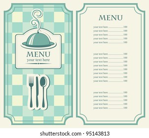 menu for cafe with covered tray and steam