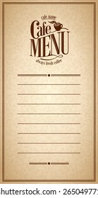  Menu Cafe Design Vintage card 