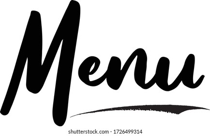 Menu Calligraphy Black Color Text On White Background