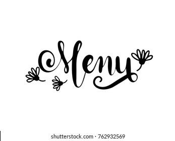 Menu Calligraphy Hand Lettering Vector