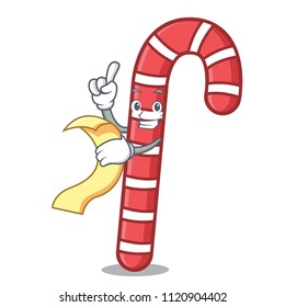 With menu candy canes mascot cartoon