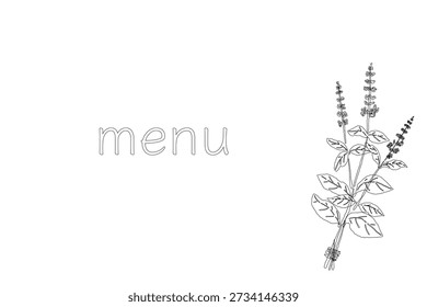 Menükarte mit Basil Corner Design