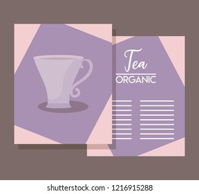 menu card with cuptea isolated icon