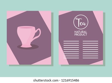 menu card with cuptea isolated icon