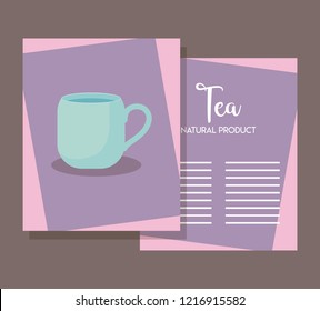 menu card with cuptea isolated icon