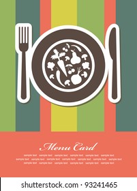 menu card cute design. vector illustration