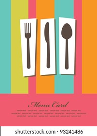 menu card cute design. vector illustration