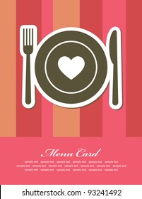 menu card cute design. vector illustration