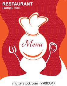 menu card design with chef