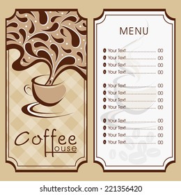Menu Card design for Coffee House. 
