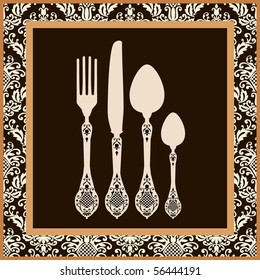 Menu card design with cutlery