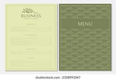 Menü-Kartendesign für das Restaurant mit dem Logo "Farbe und Gelb"