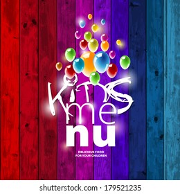 Menu Card Design template for kids party - vector illustration