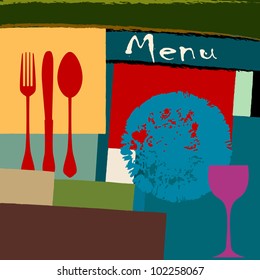 menu card design template for restaurant, copy space