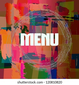 menu card design template for restaurant,  grunge background