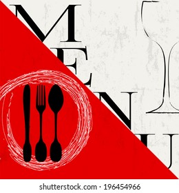 menu card design template for restaurant, grungy