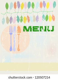Menu card design template,free copy space, springtime colors
