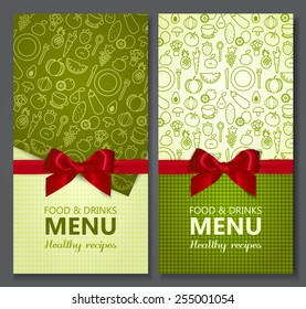 Menu Card Design templates. Vector Illustration. 