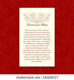 Menu card gesign. Vector Illustration.