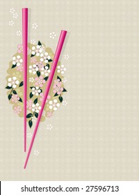 Menu card for oriental restaurant with space for message