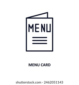 menu card outline icon.  Thin line icon from bistro and restaurant collection. Editable vector isolated on white background