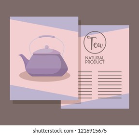menu card with teapot isolated icon