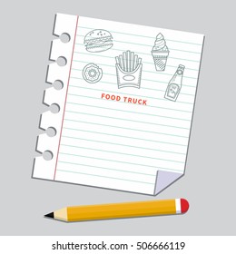Menu card template for cafe, restaurant, food truck, street food.