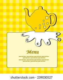 Menu card. Vector.