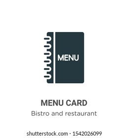 Menu card vector icon on white background. Flat vector menu card icon symbol sign from modern bistro and restaurant collection for mobile concept and web apps design.