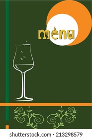 Vino de tarjeta de menú