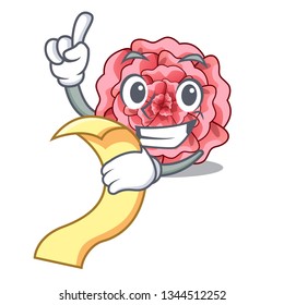 With menu carnations flower isolated with the cartoon