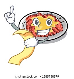 With menu carpaccio isolated with in the mascot